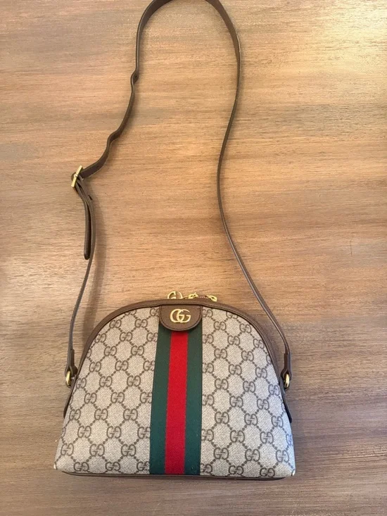 Authentic Gucci Ophidia Dome Small GG Supreme Web Stripe Crossbody - Picture 8 of 13